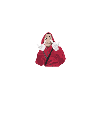 money heist fcku model negru pe tricou
