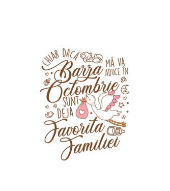 Favorita familiei OCTOMBRIE model alb pe tricou