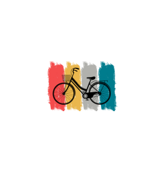 Retro city bike model negru pe tricou