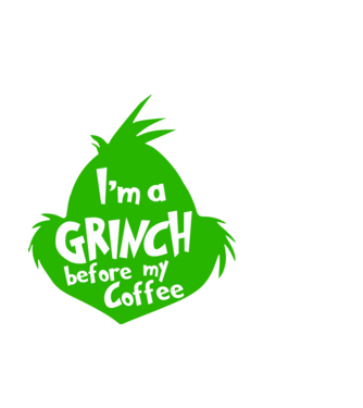 Grinch before coffee model negru pe tricou