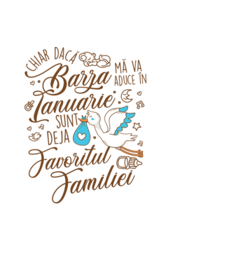 Favoritul familiei IANUARIE model albastru deschis pe tricou