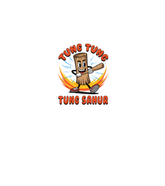 Tung Tung Tung Sahur drăguț model negru pe tricou
