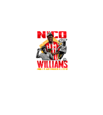 Nico Williams tribute model negru pe tricou