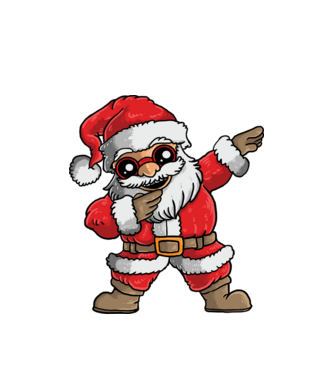 Santa dab model alb pe tricou