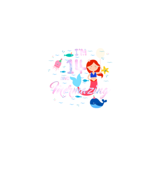 Mermazing Birthday 14 model negru pe tricou