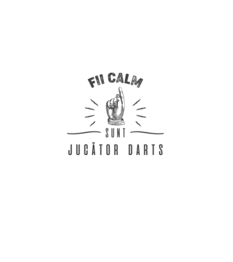 fii calm, sunt jucător darts model gri pe tricou