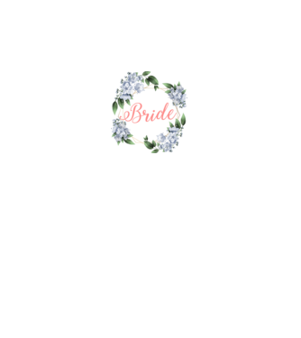 BRIDE blue floral model alb pe tricou