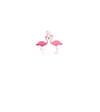 FLAMINGO ÎNDRĂGOSTIȚI model alb pe tricou