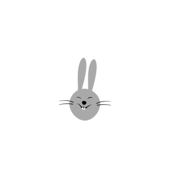 rabbit model alb pe tricou