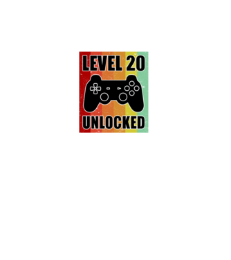 level 20 unlocked retro gamer model alb pe tricou