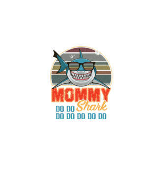 Mommy Shark model negru pe tricou