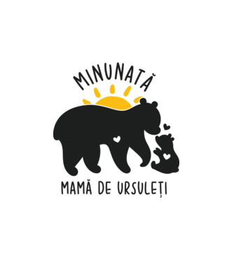 Minunată mamă de ursuleți model alb pe tricou