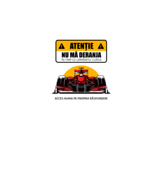 Atenție model alb pe tricou