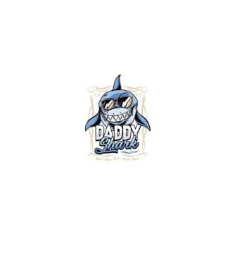 Daddy Shark model negru pe tricou