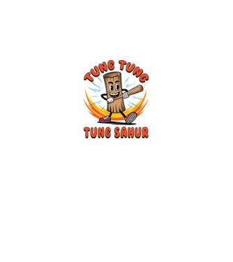 Tung Tung Tung Sahur drăguț model negru pe tricou