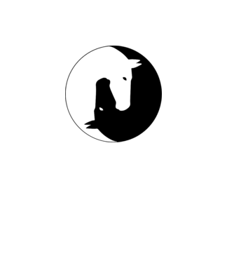 Lovas ying-yang model alb pe tricou