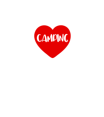 Camping heart model alb pe tricou
