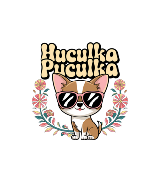 Huculka Puculka câine 1 model alb pe tricou