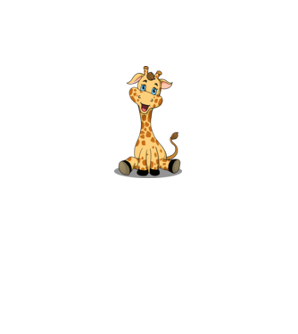 Cute giraffe model alb pe tricou