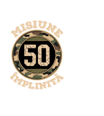 Misiune împlinită 50 model negru pe tricou