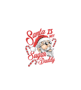 Santa is my sugar daddy model negru pe tricou
