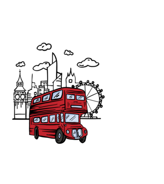Autobuze model alb pe tricou