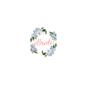 BRIDE blue floral model alb pe tricou