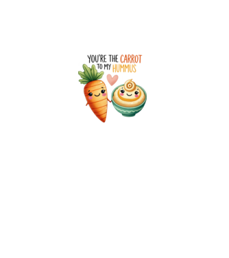 Carrot to my Hummus model alb pe tricou