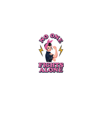 No one fights alone pinup texture model alb pe tricou