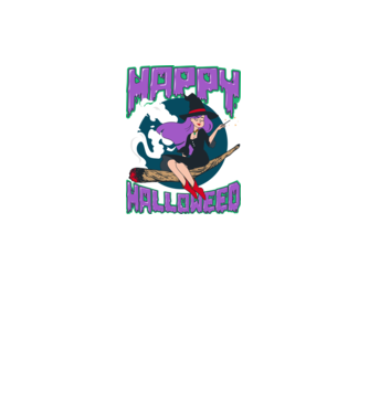 Happy Halloweed model negru pe tricou