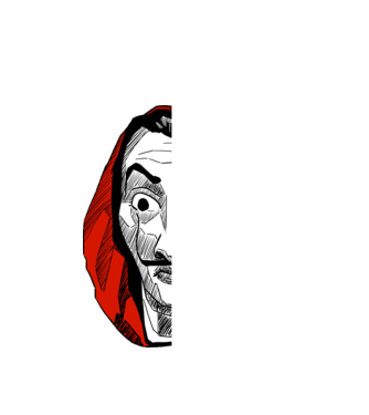 classic logo money heist model alb pe tricou