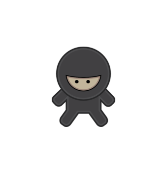 ninja model alb pe tricou
