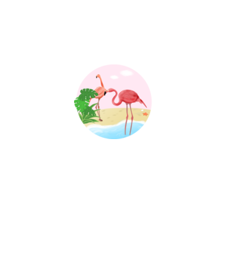 Flamingo model alb pe tricou