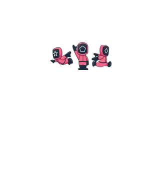 cute squid game toys model alb pe tricou