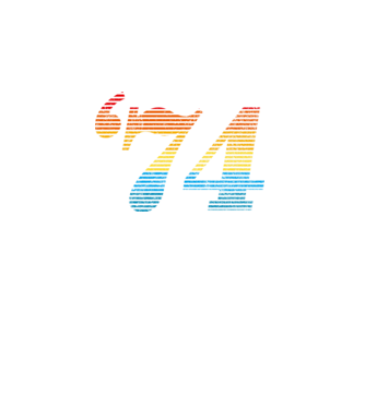 Retro Birthday 1974 model alb pe tricou