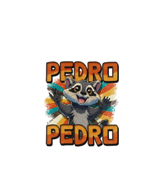 Retro Pedro model negru pe tricou