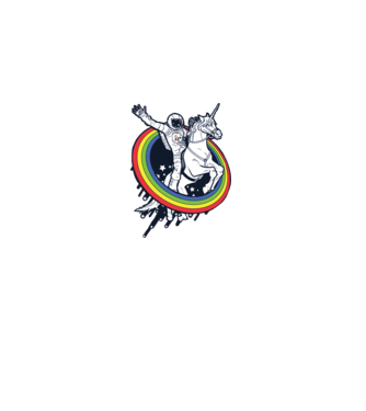 Unicorn Spaceman model albastru închis pe tricou