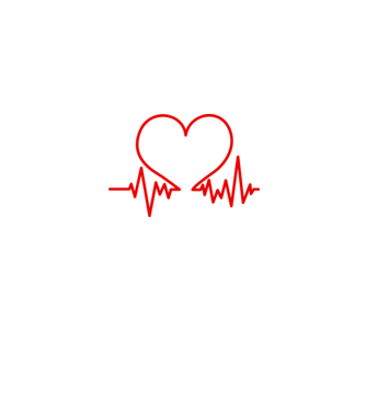 ECG inimă model alb pe tricou