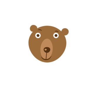 Bear Face model alb pe tricou