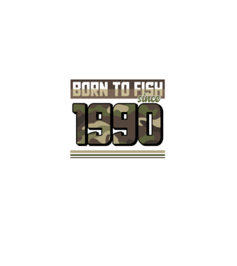 Born to fish since 1990 model negru pe tricou