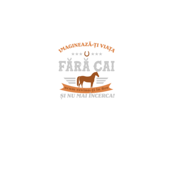 Imaginează-ți viața fără cai, acum revino-ți în fire și nu mai încerca! model negru pe tricou