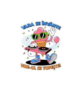 Vara se învârte model alb pe tricou