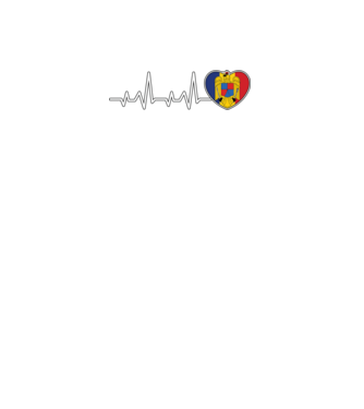 ROMANIA heartbeat model negru pe tricou