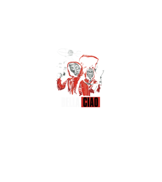 bella ciao money heist model negru pe tricou