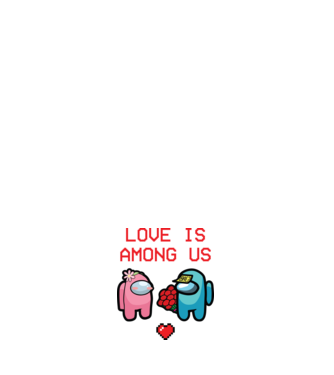 Among us love model negru pe tricou