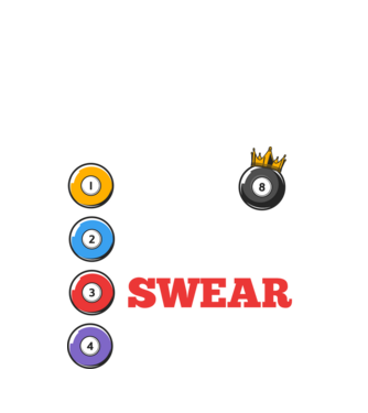 Aim swear shoot repeat - biliard v2 model negru pe tricou