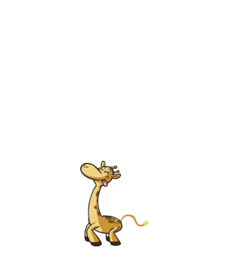 Giraffe model alb pe tricou