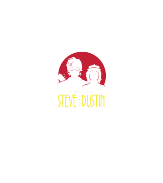 steve and dustin model negru pe tricou