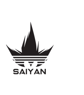 saiyan logo model negru pe tricou