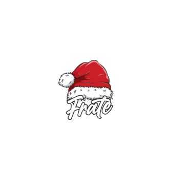 frate Santa Hat model negru pe tricou